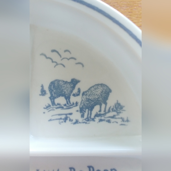 Vintage Little Bo Peep BLUE Divided Child Plate and Cup Set 1950s Vitrock - Picture 7 of 11